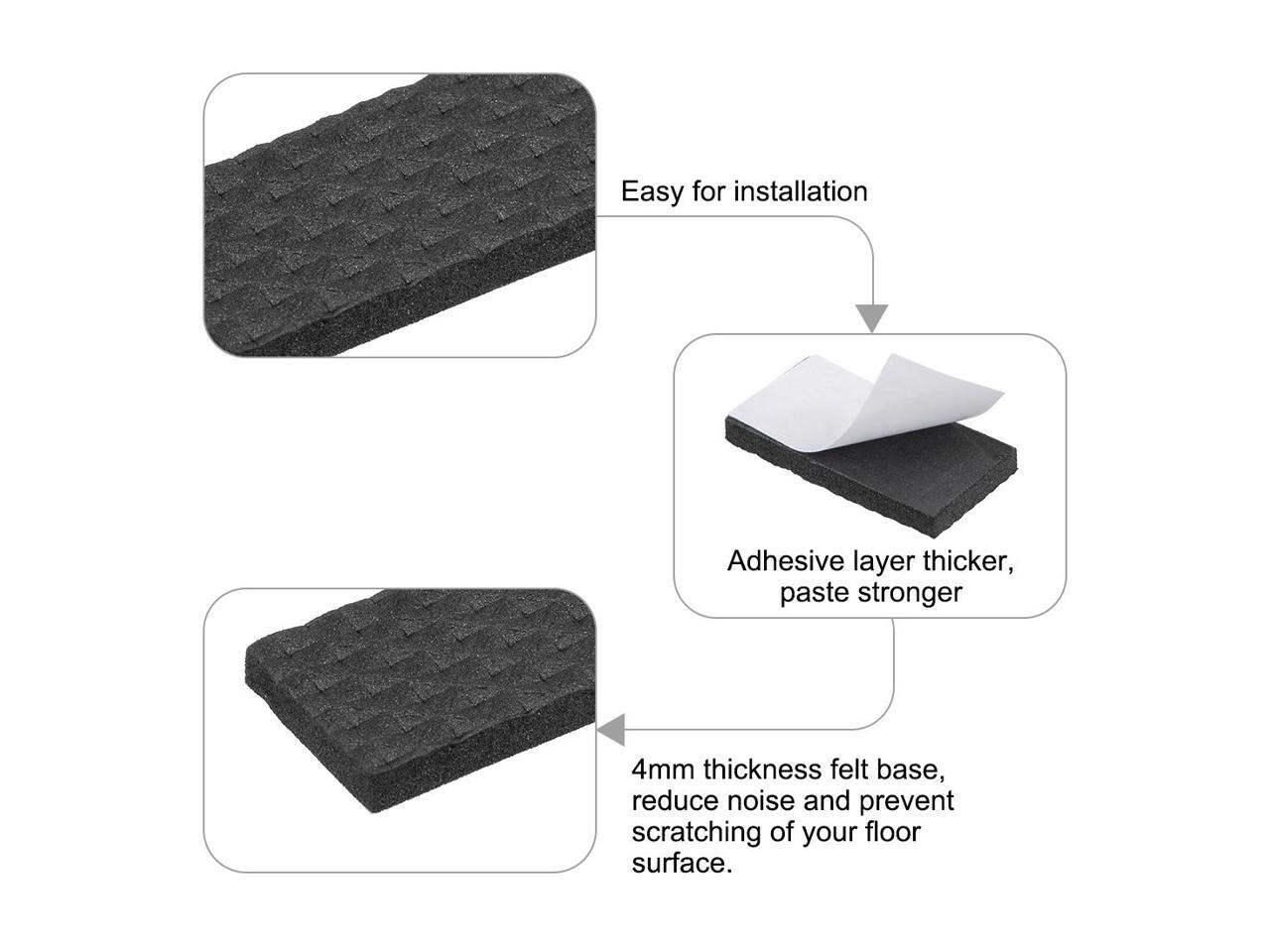 Furniture Pads Adhesive Rubber Pads 40mm x 20mm Black 36Pcs