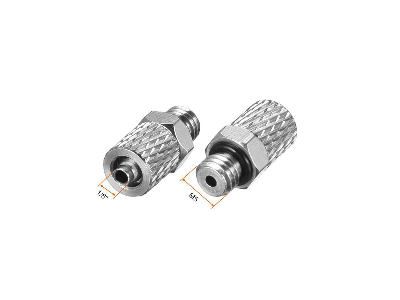 uxcell Straight Pneumatic Push to Connect Female Quick Fitting Adapter 6mm or 15/64 Tube OD x 1/8 G Silver Tone 2pcs 