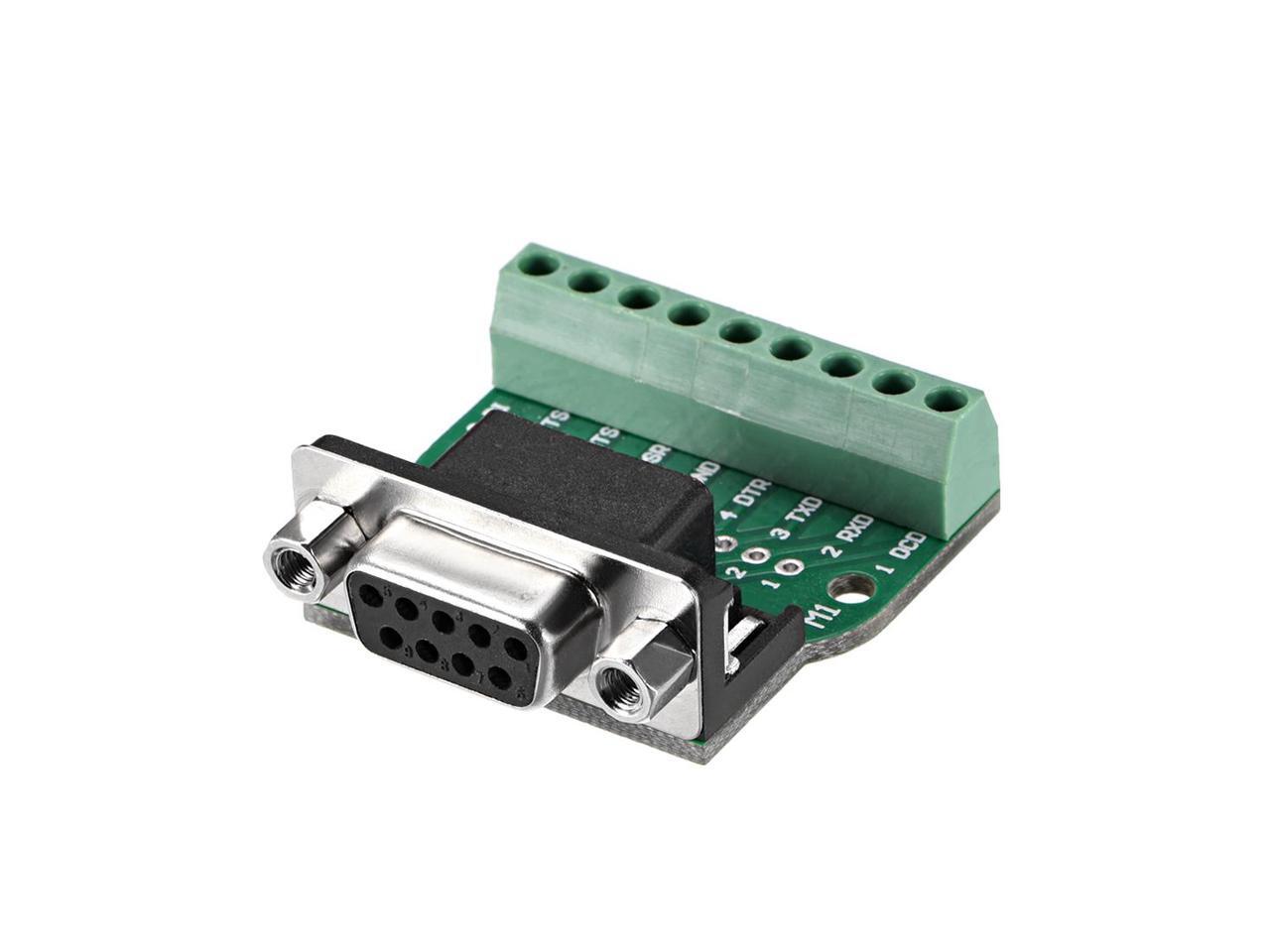 D-Sub DB-9 Pin Serial Com Port RS-232 Connector Female Adapter Breakout Board MA 