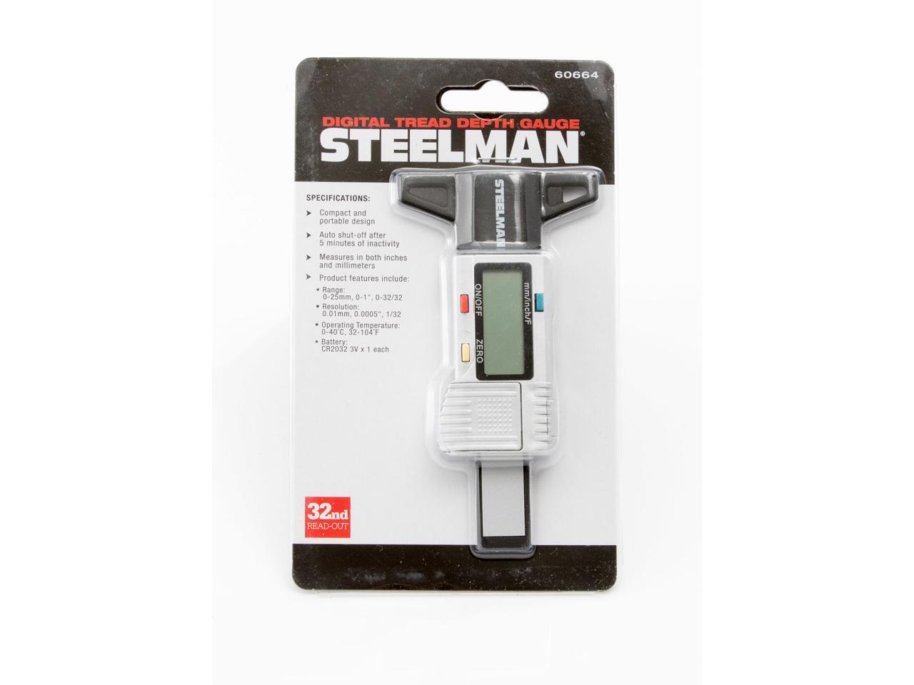 STEELMAN 60664 Digital Tire Tread Depth Gauge, 3 Modes Fractional