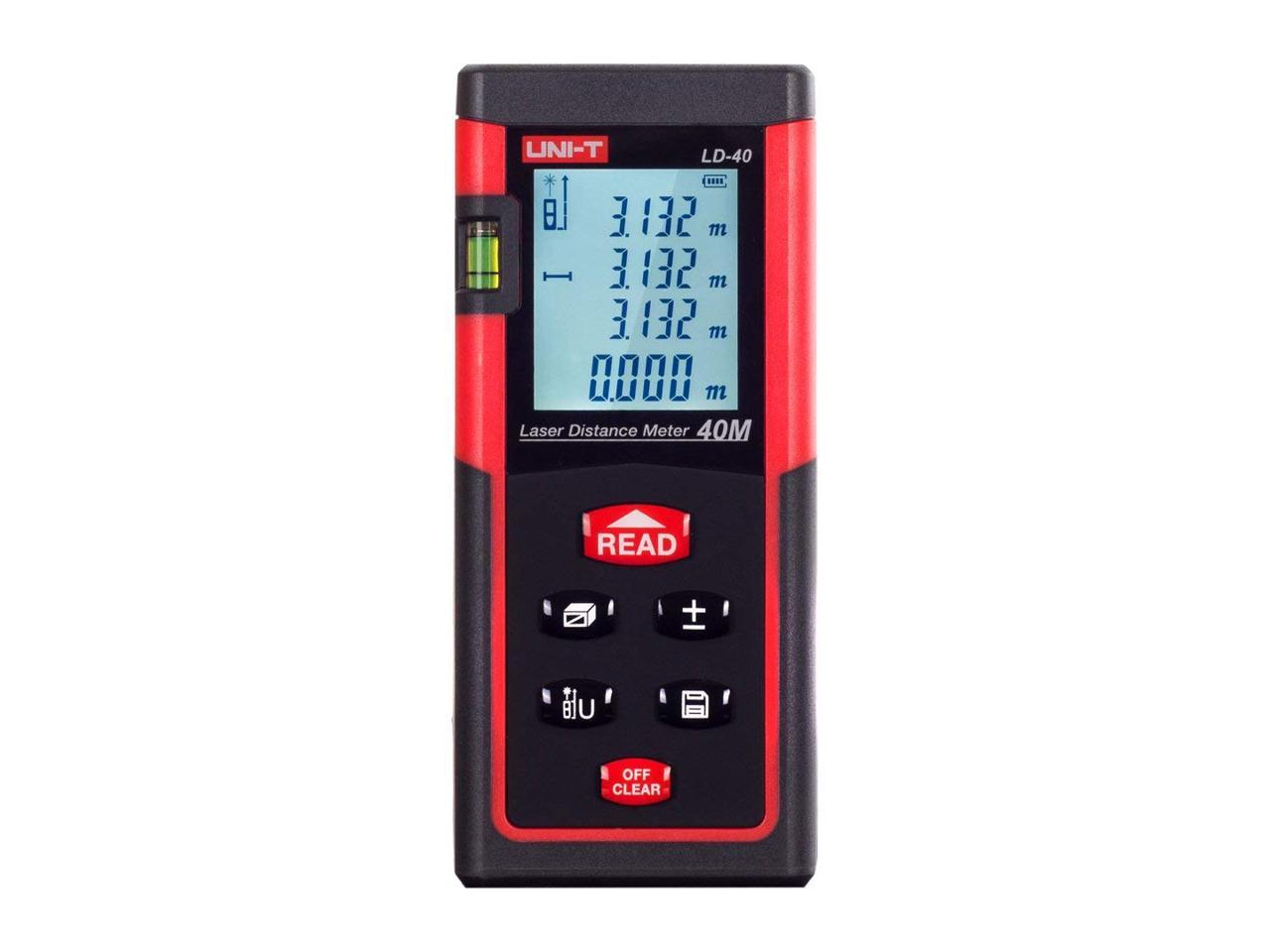 Digital Laser Tape Measure 0.05 To 100 Meter Range Spirit Level IP54 Carry Case 