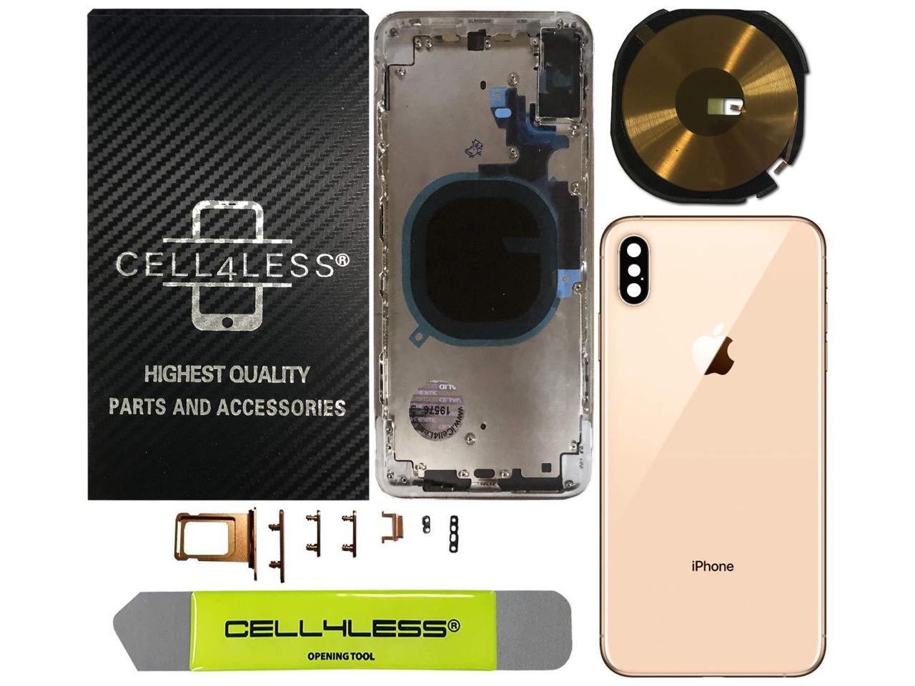 Apple Iphone Xs Max Back Housing Assembly Metal Midframe W Back Glass Sim Card Tray Power Volume Buttons Camera Frame And Lens Wireless Charge Pad Newegg Com