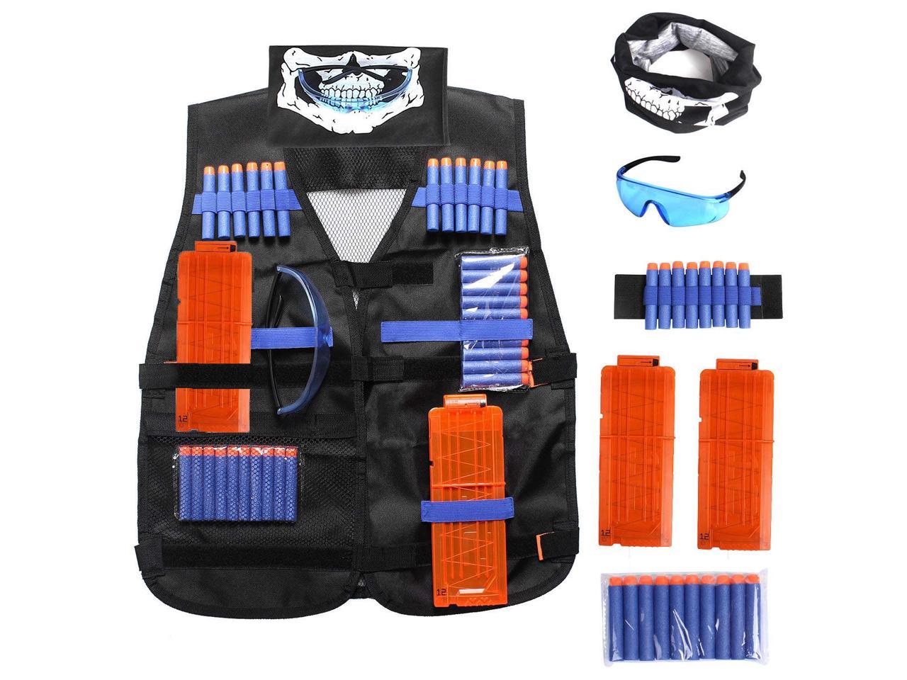 2 Sets Tactical Vest Kit with Wrist Bands & Glasses & Mask & 40 Bullets US Stock 