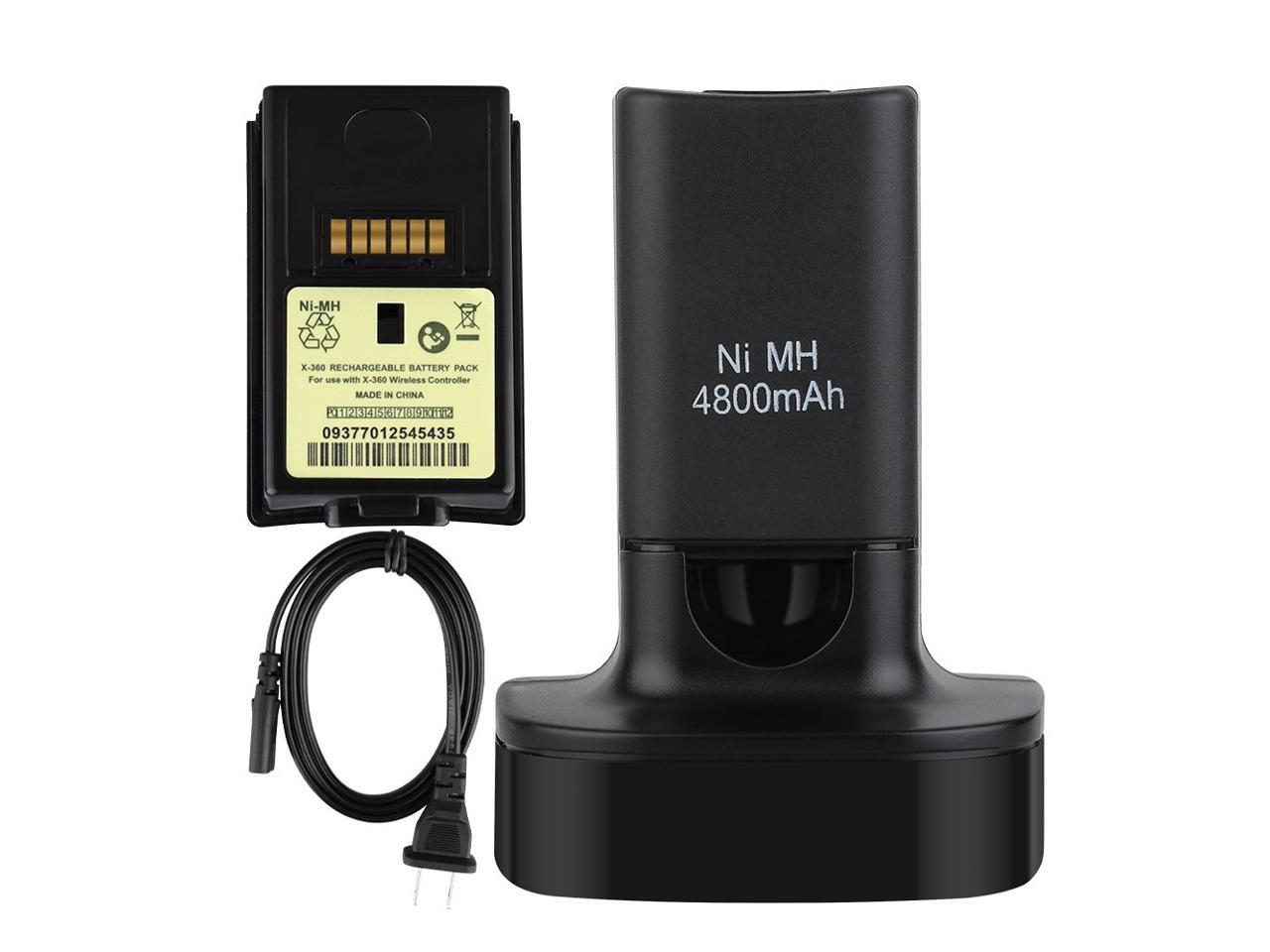 W05 Xbox 360 Dual Charger Charging Station Stock Dock with 2X 4800mAh