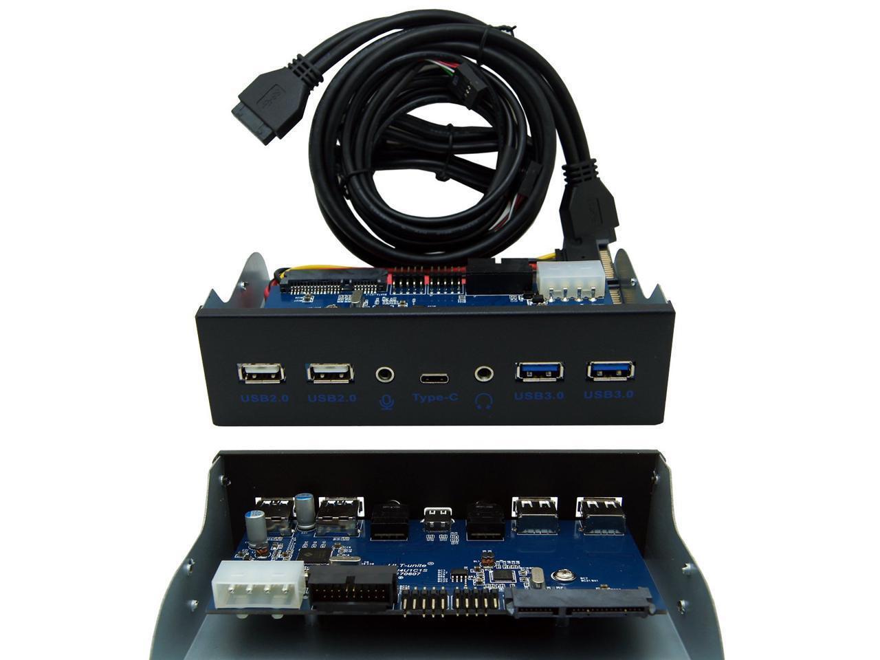 HD 5.25 Inch USB 3.0 2.0 USB Type C Audio Port Front Panel