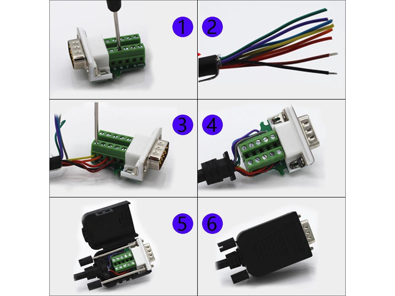 Connector DB9 RS232 D-SUB Female Adapter 9-pin Port Adapter to Terminal  Connector Signal Module with case ( Female Connector DB9 5+5 with case A )  - Newegg.com