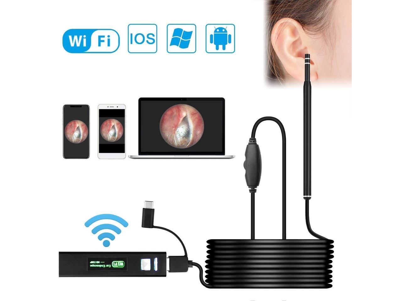 PRO HD Ear Scoop Endoscope Set Ear Wax Cleaner Otoscope Camera 1.3MP Cam Kit