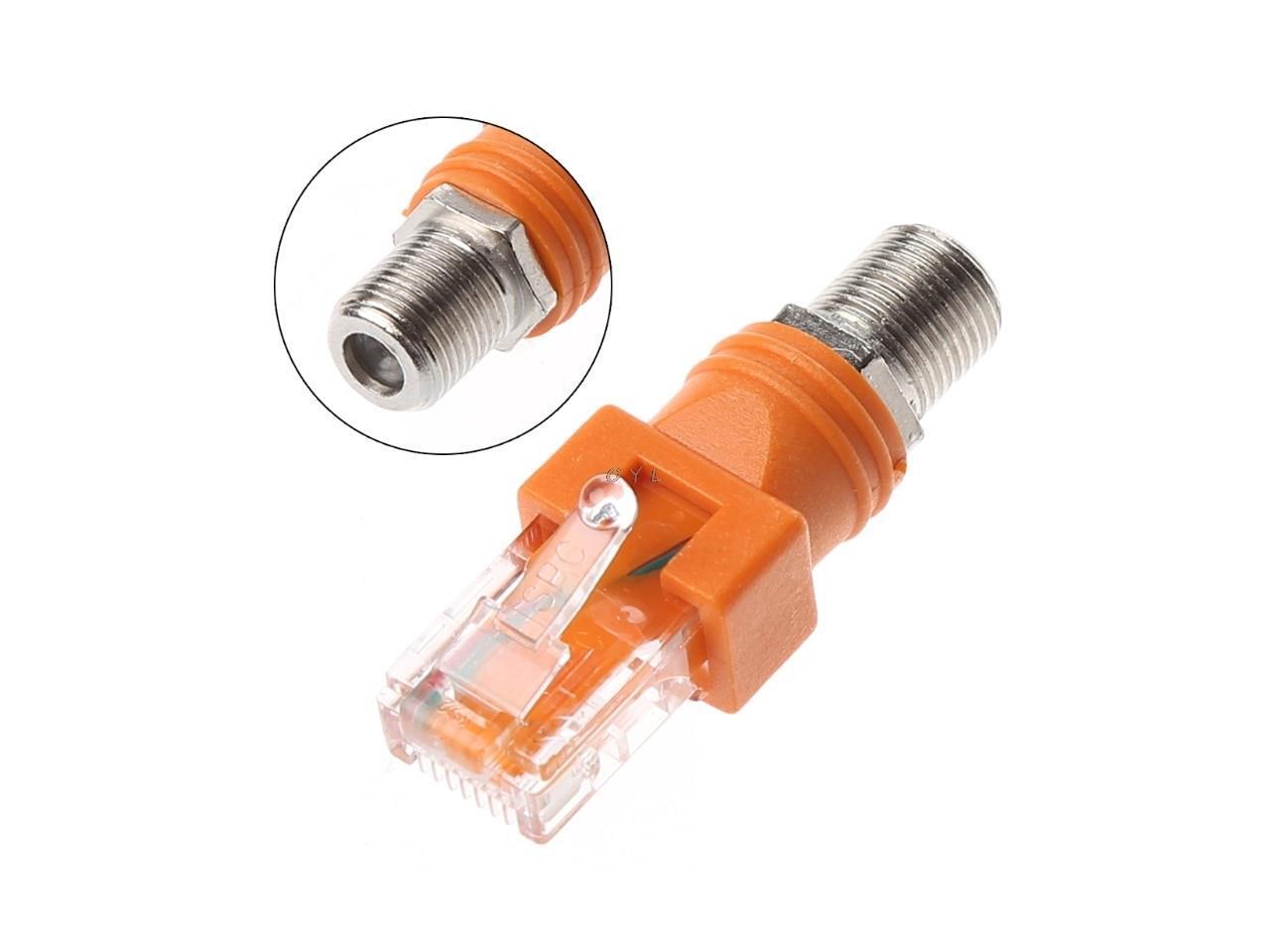 F Female To RJ45 Male Coaxial Barrel Coupler Adapter RJ45 To RF
