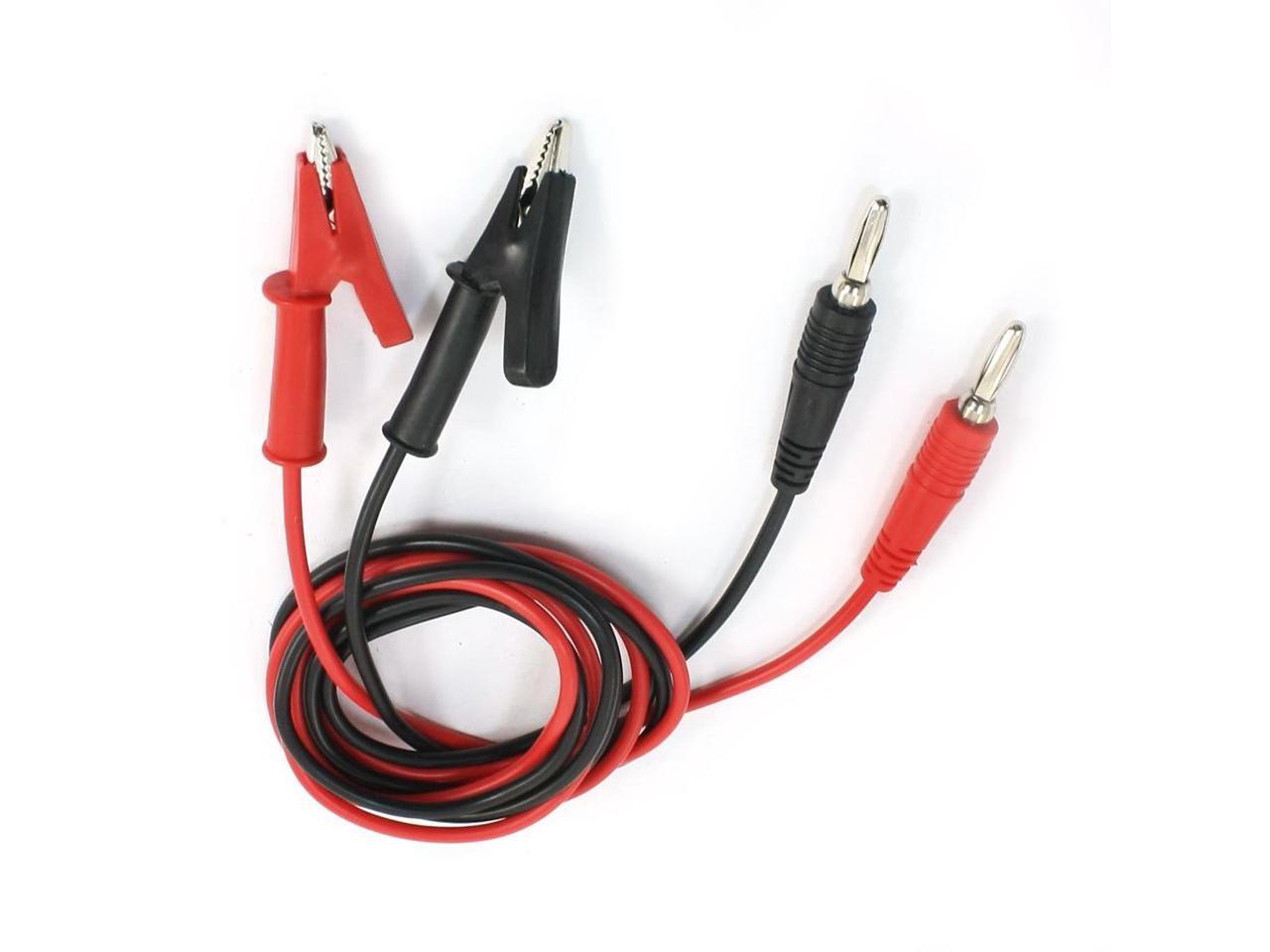 Alligator Clip to Banana Plug Test Cable Pair for Multimeter 1M Long HOT