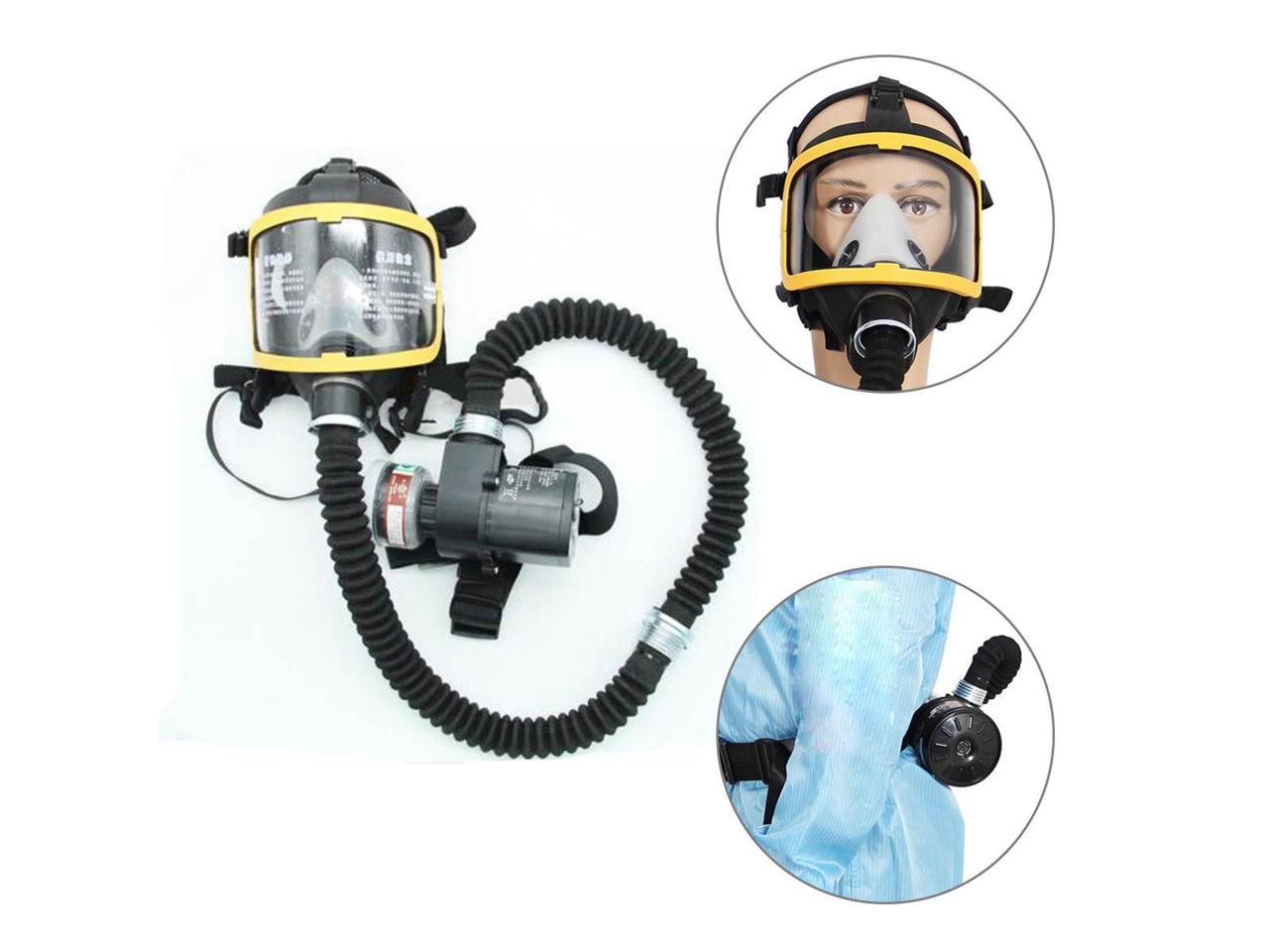 New Electric Constant Flow Supplied Air Fed Full Face Gas Mask Respirator System
