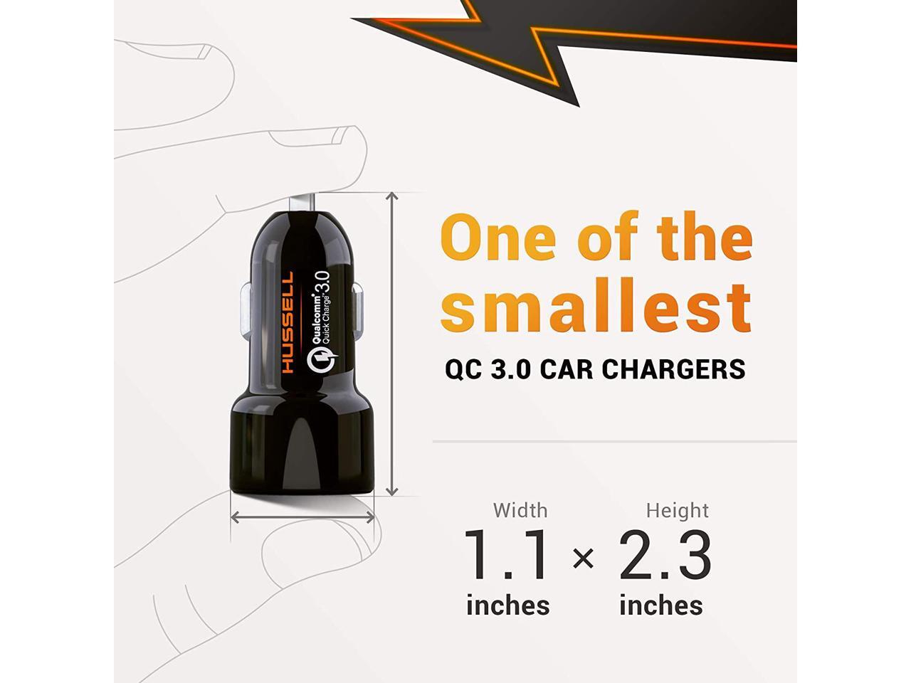 2019 Hussell Car Charger Qualcomm Quick Charge 3 0 Dual Usb 5 4a 30w Fast Car Charger Adapter Qc 3 0 3a Smart Ic 2 4a Compatible With Iphone Galaxy S10<script async src=