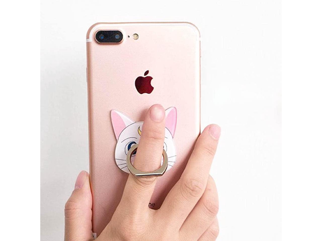 2pcs Moon Cats 2pcs Phone Ring Grip Sailor Moon Black White Cat Luna Universal 360° Adjustable Holder Case Stand Mount Kickstand Compatible with All iPhones Samsung Android iPad Tablet TM ZOEAST 