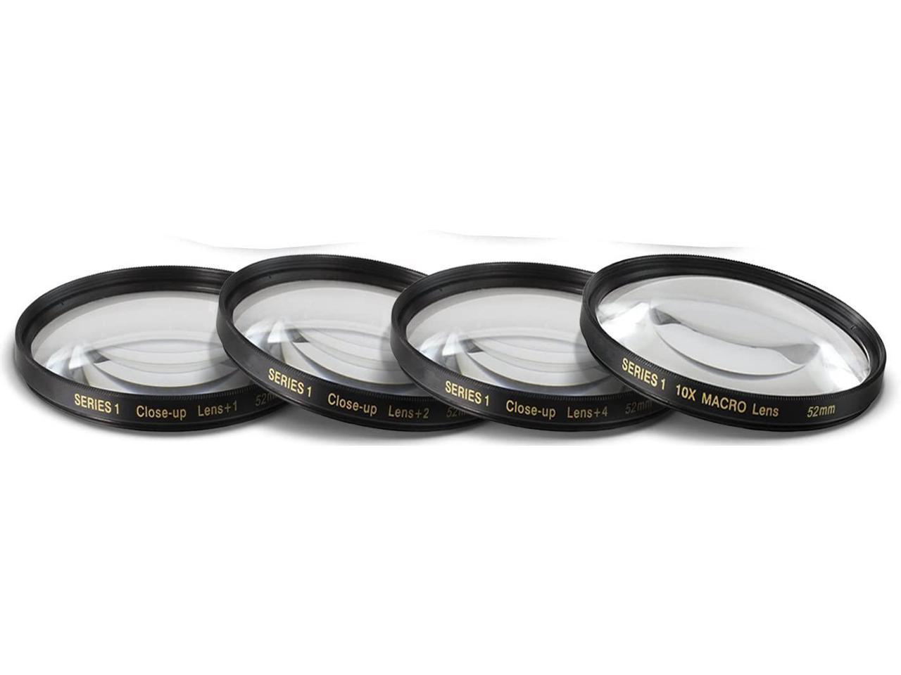 52MM Close-Up Filter Set (+1, 2, 4 And +10 Diopters) Magnification Kit ...