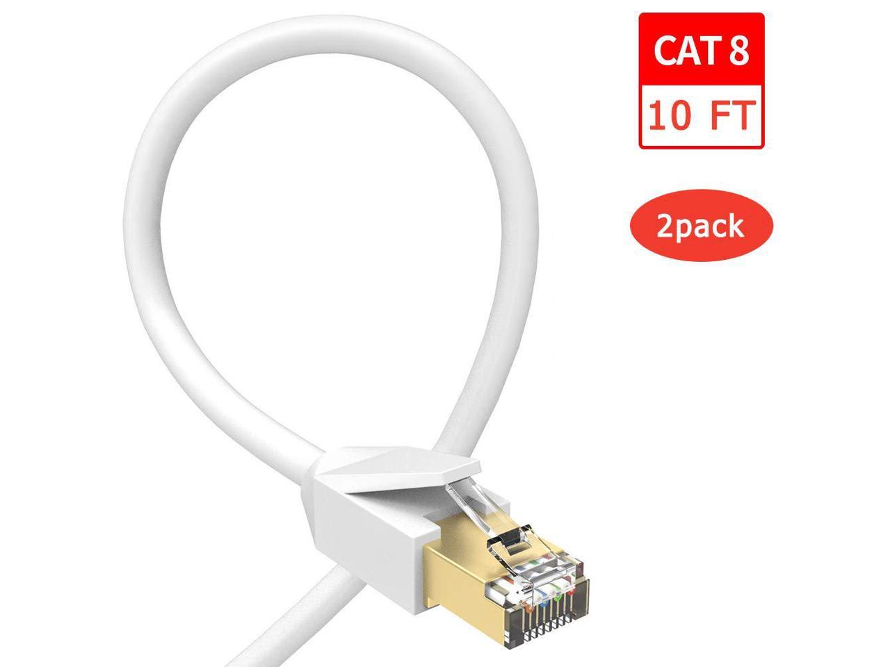 Rcsbtd Patch Lead RJ45 10m CAT8 Computer Switch Router Ultra-Thin Bland Ethernet Network LAN Cable 