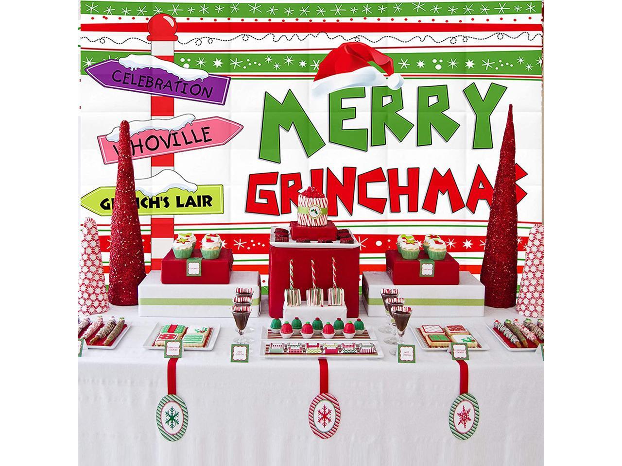 Allenjoy 10x8ft Merry Christmas Backdrop Winter Signpost Photography Santa Tacky Snowflake for Family Holiday Newborn Birthday Party Decoration Supplies Favor Decor Banner Kid Baby Shower Studio Props