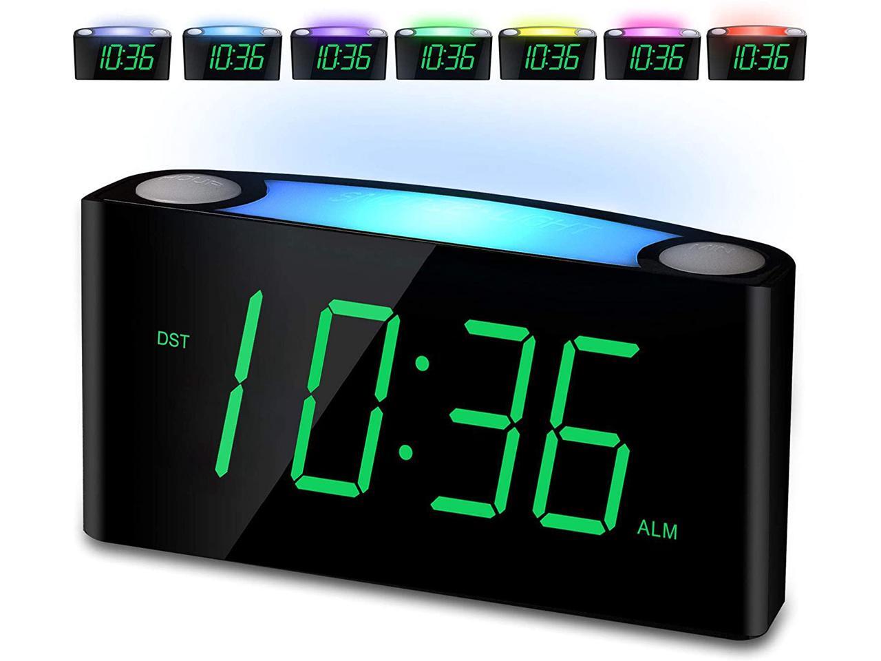 Alarm Clock, Large Number Digital LED Display with Dimmer, Night Light