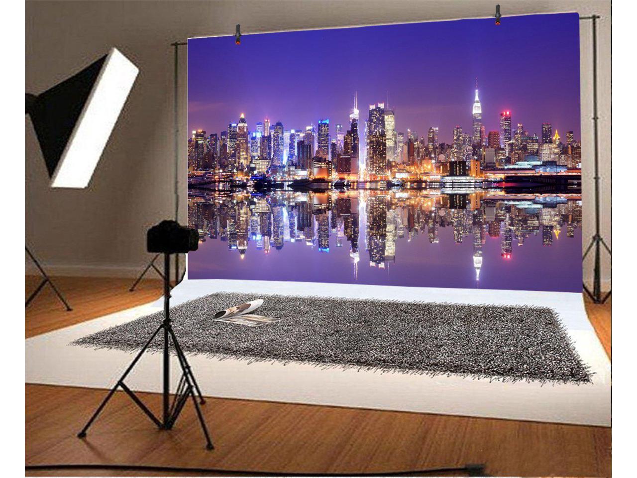 5x5FT Vinyl Wall Photography Backdrop,Landscape,New York City Skyline Background for Baby Birthday Party Wedding Studio Props Photography 