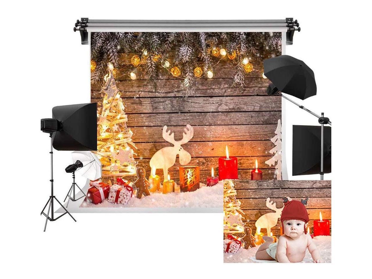 10x6.5ft Christmas Tree Gift Photography Backdrops Red Chair Photo Background Xmas Microfiber Soft Fabric Backdrop for Photoshoot