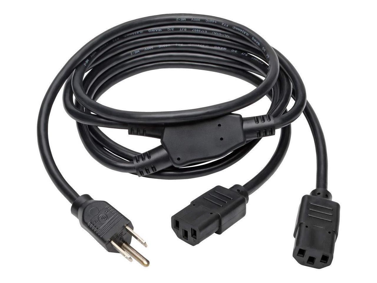 Tripp Lite Standard Power Cord Y Splitter Cable Nema 5 15p To 2x Iec