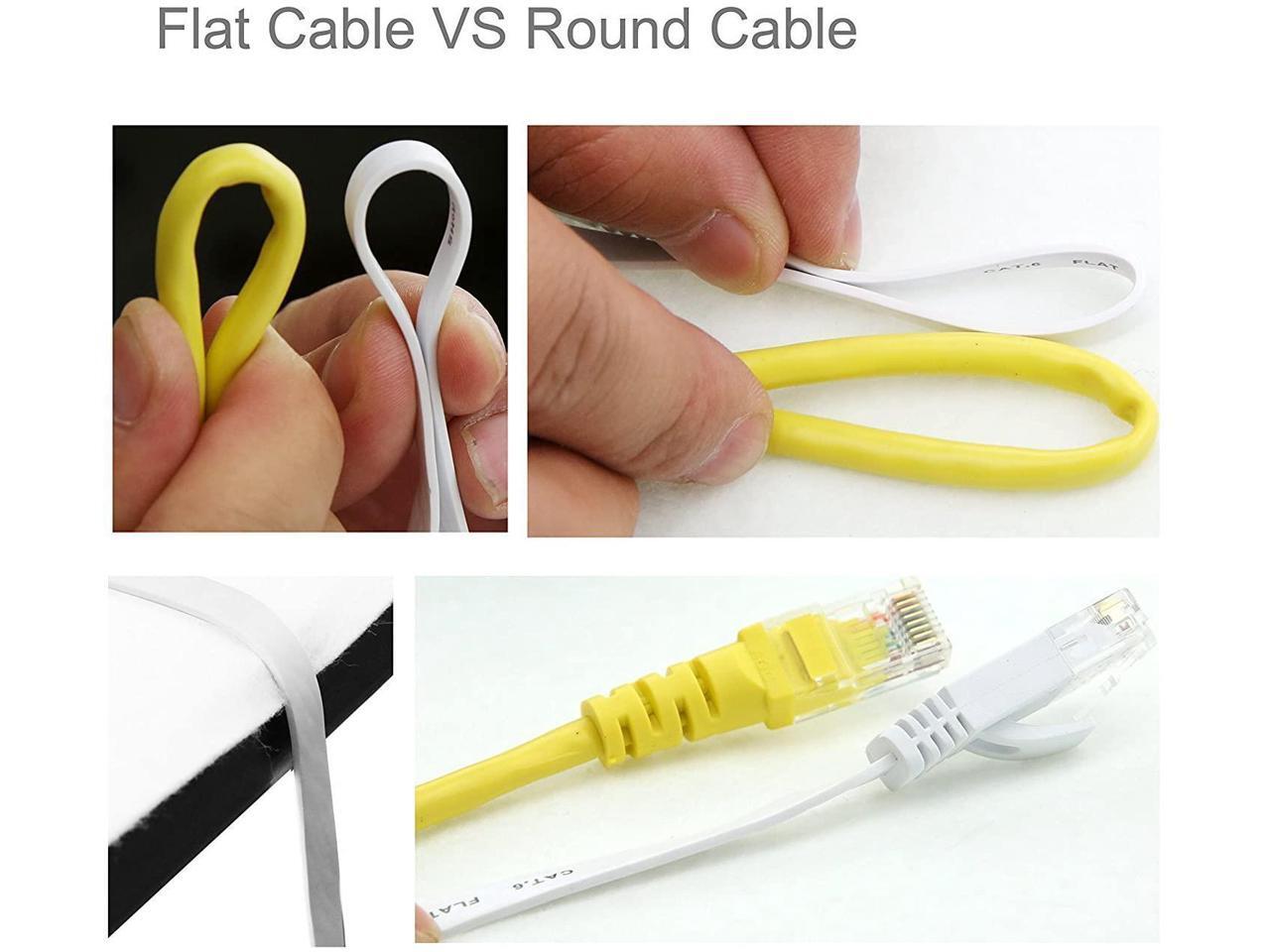 10 Pack Flat Ethernet Cable 550 MHZ ACL 3 Feet RJ45 Ultra Premium 32AWG Cat6 White 10 Pack Flat Ethernet Cable 550 MHZ ACL 3 Feet RJ45 Ultra Premium 32AWG Cat6 White
