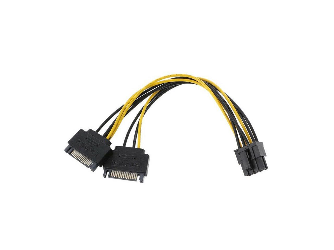 Dual SATA to PCI-E Power Cable 15Pin SATA to 8 pin / 6 pin Video Card ...