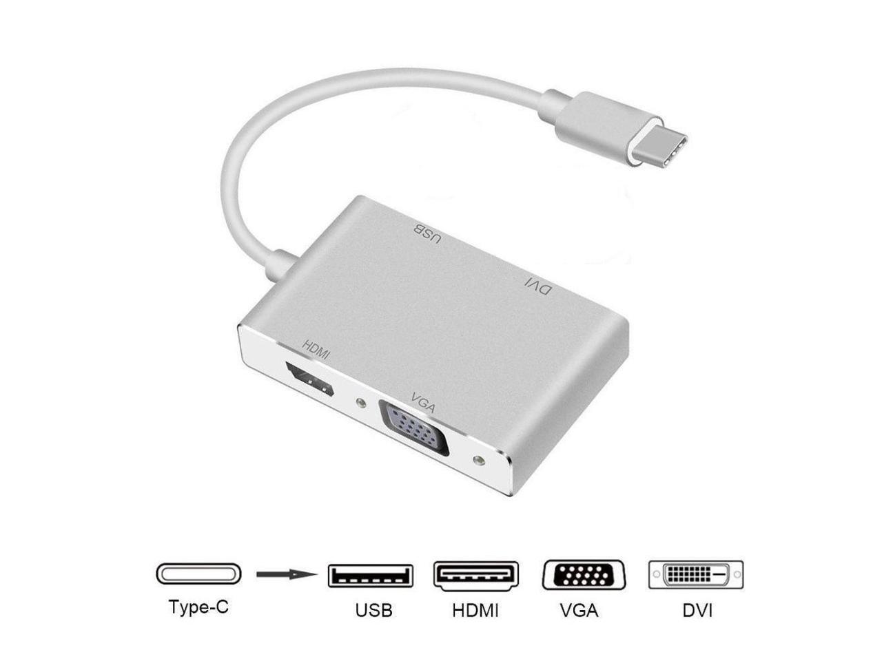 USBC to HDMI / DVI / VGA External Graphics Video Card Adapter USB 3.0