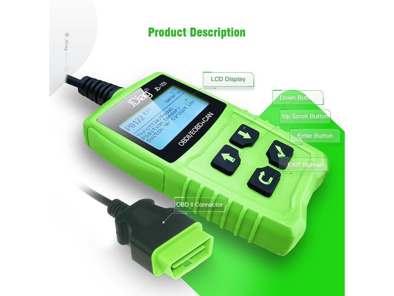 JDiag Universal Code Readers JD101 Engine Scan Tool Check Engine Light