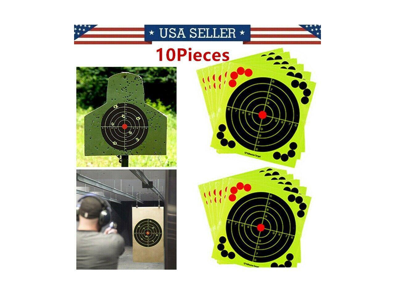 12" Shooting Targets Adhesive Splatter Paper Glow In Shots Rifle Exercise 5-50x 