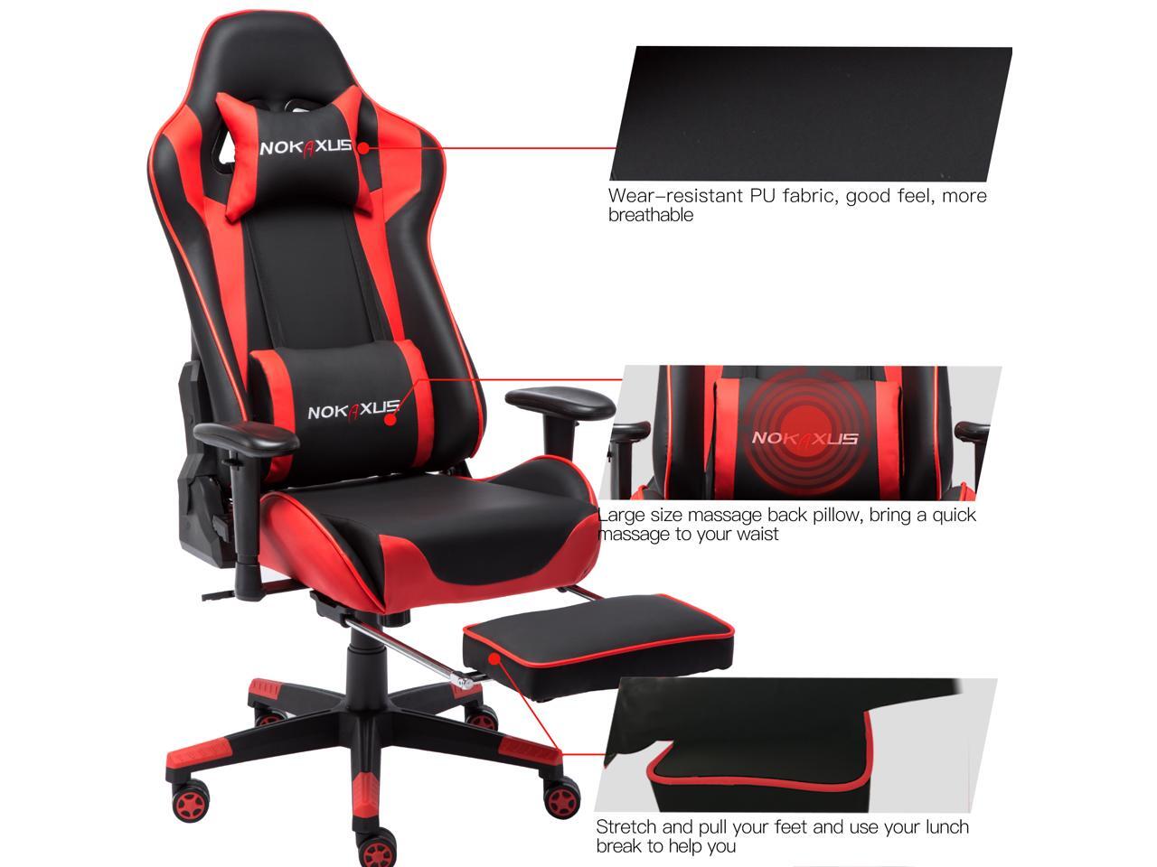 Nokaxus Gaming Chair Large Size HighBack Ergonomic Racing Seat with