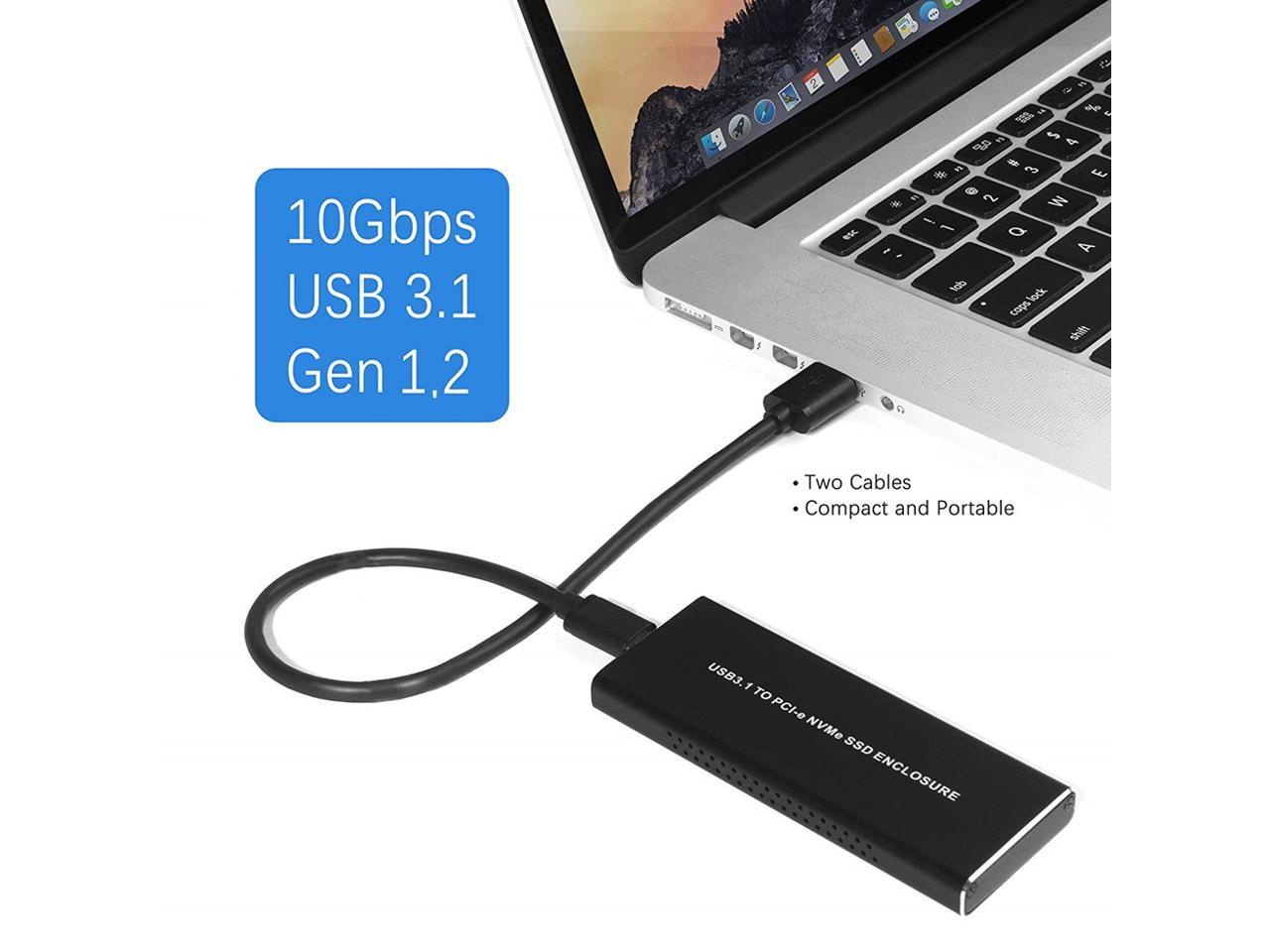 USB 3.1 Type C ( 10Gbps ) or USB 3.0 A ( 5Gbps ) Black Aluminium ...