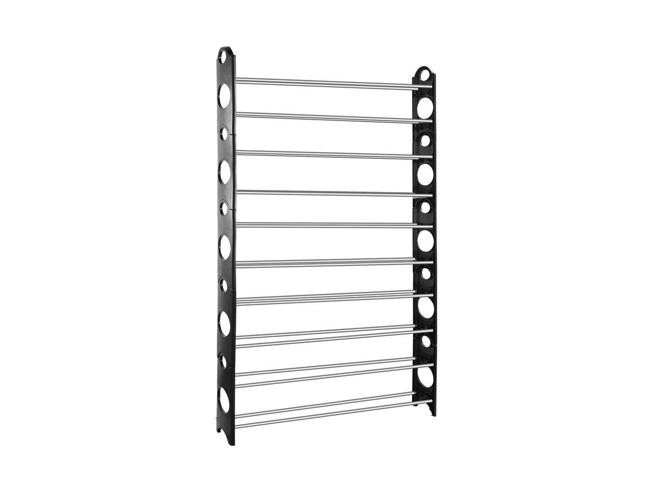 50 Pair Shoe Rack Storage Organizer 10 Tier Portable Wardrobe Tower Stackable Adjustable Shelf For Closet Cabinet Entryway Newegg Com