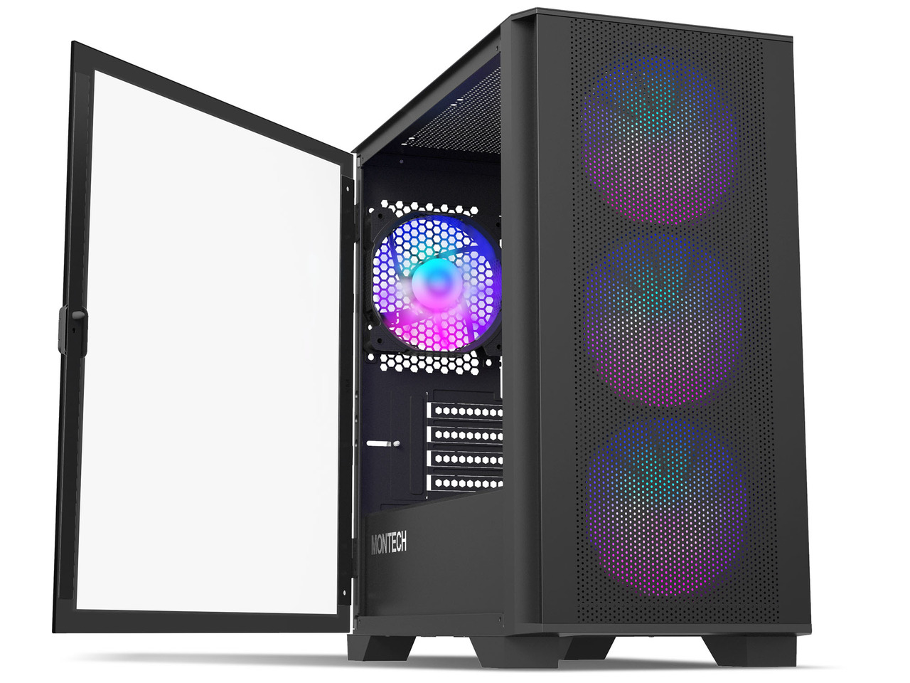 Montech AIR 100 ARGB MICRO ATX Tower With Four ARGB Fans Pre Installed 