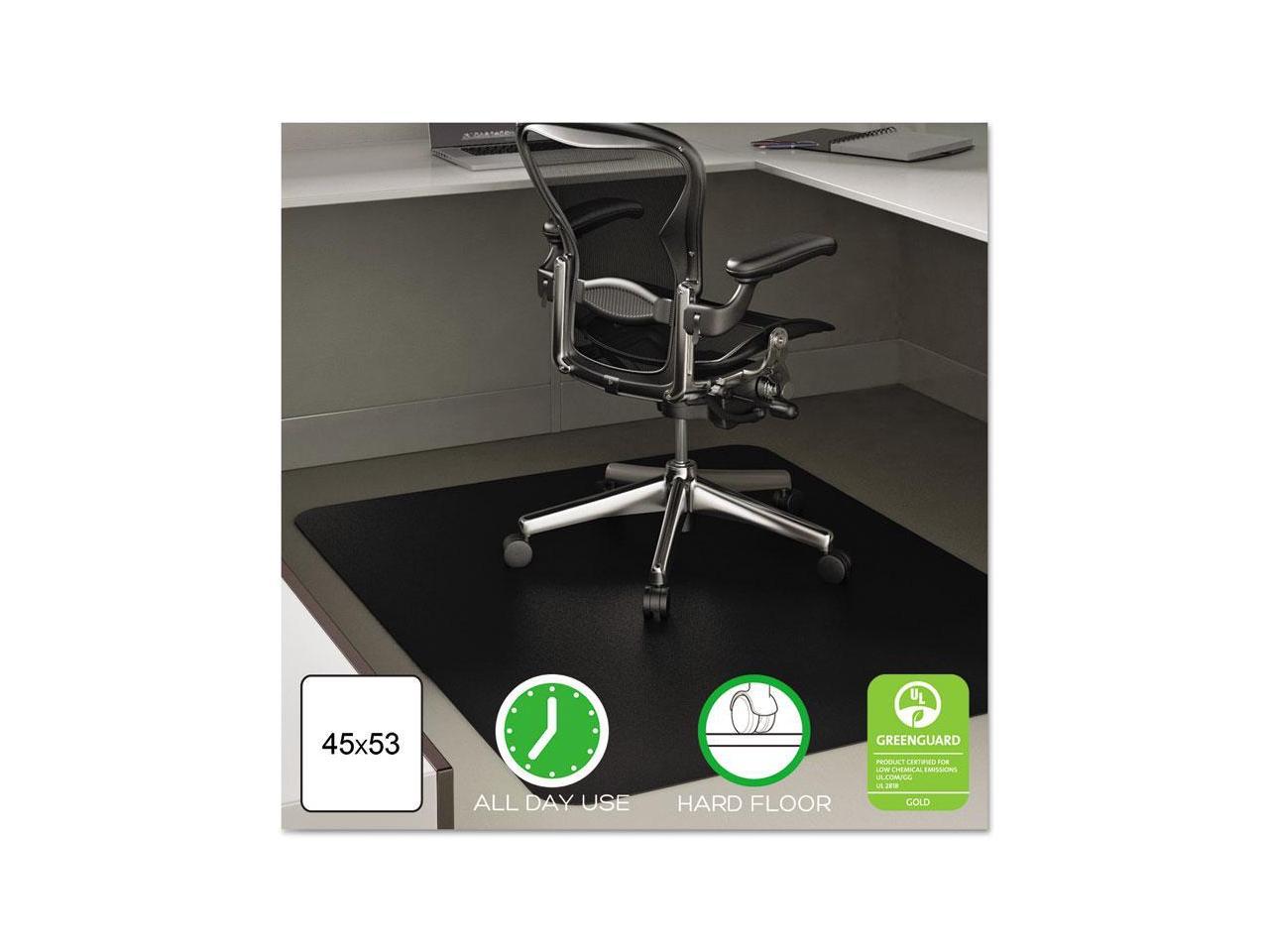 Black" "deflecto Economat Anytime Use Chair Mat For Hard Floor 45 X 53 