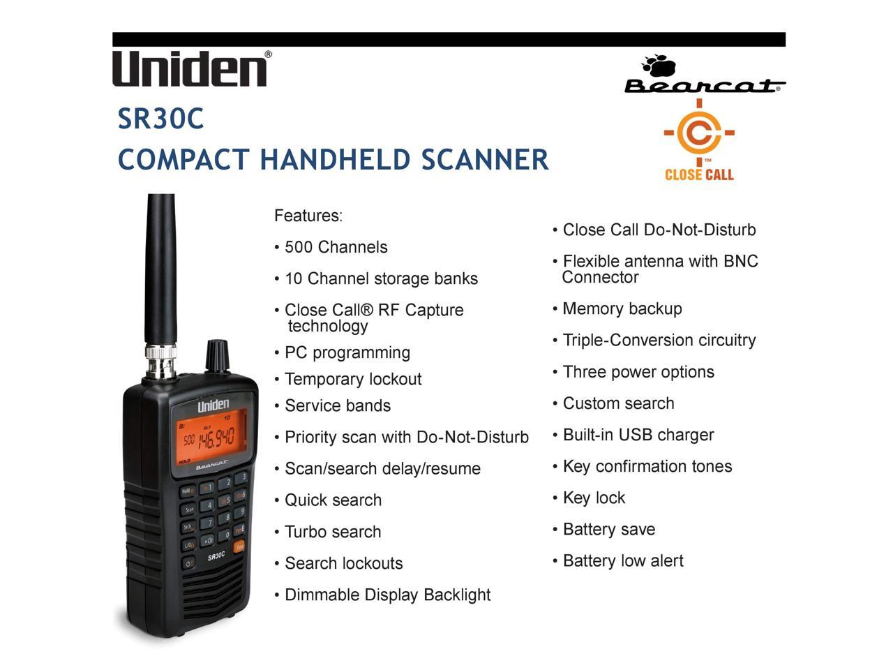 Uniden SR30C COMPACT HANDHELD SCANNER - Newegg.com