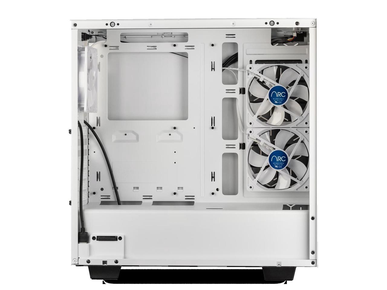 White iBUYPOWER Snowblind S 19 Translucent Customizable Side-Panel LCD Display 1280 x 1024 Resolution Mid-Tower Desktop Computer Gaming Case 3 x 120mm Fans SECC Steel 