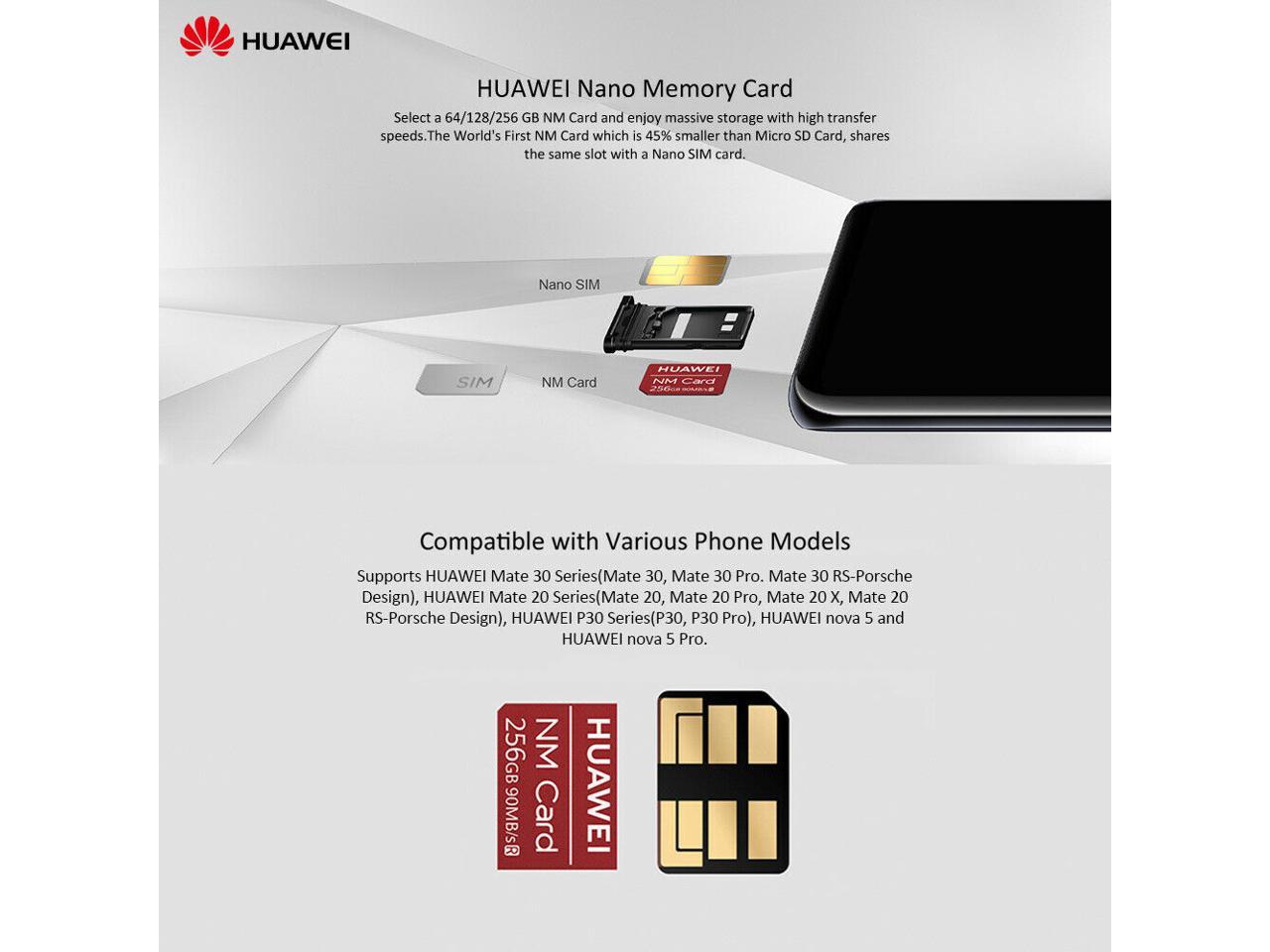 overhandigen zonde los van Huawei Nano Memory NM Card 128GB up to 90MB/s memory card For Huawei Mate  30, Mate 30 Pro,Mate 30 RS Porsche, Mate 20,Mate 20 X,Mate 20 X 5G,P30,P30  Pro,Nova 5,Nova 5 Pro -