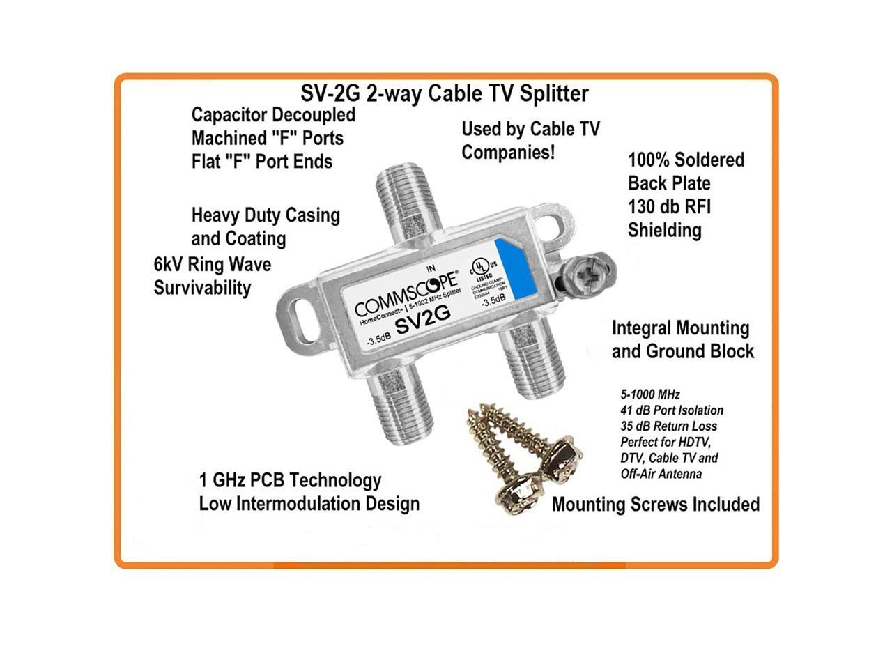 Commscope SV-2G 2-way Coaxial Splitter 5-1000mhz - Newegg.com