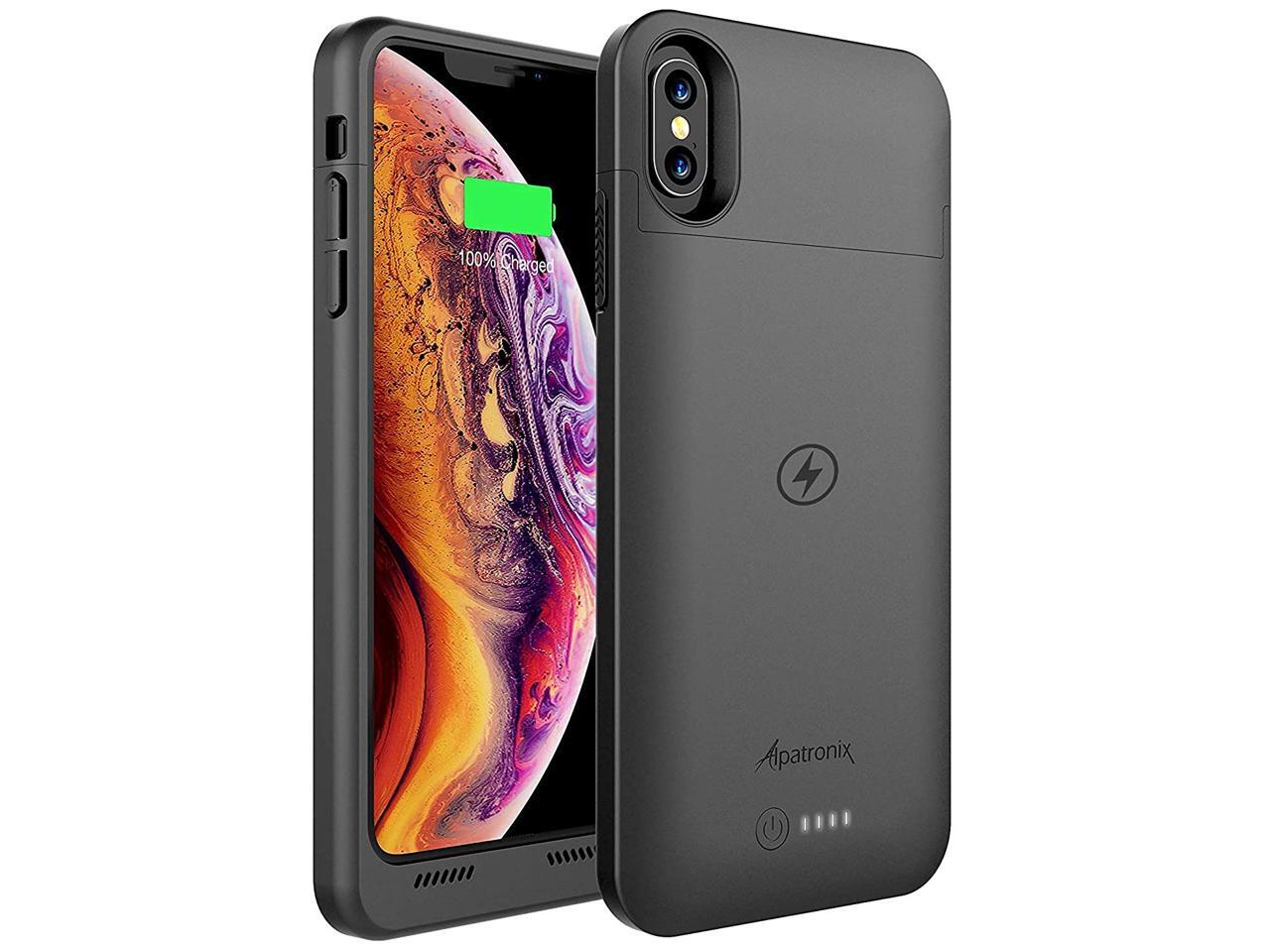Black 5000mAh Portable Protective Charging Case Extended Rechargeable Battery Pack for iPhone Xs MAX Battery Case for iPhone Xs MAX Charger Case- 6.5 inch