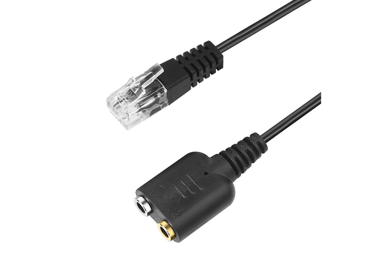 Onvian RJ9 Male to 3.5mm Female Plug Headset Jack Phone Audio Adapter