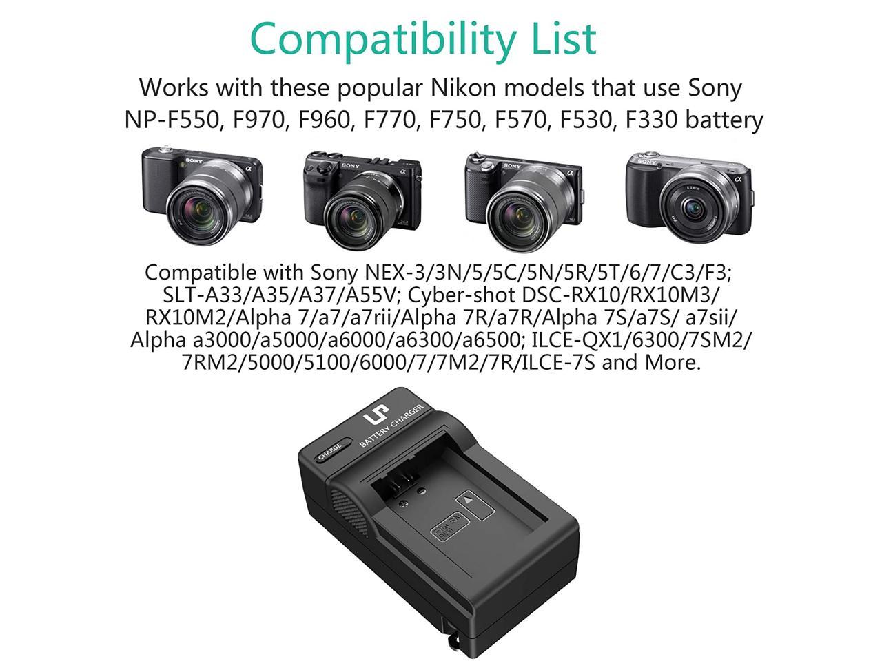 Alpha A33 Digital Camera Home Wall tralve Charger NEX-7 Alpha A55 NEX-C3 Battery Charger for Sony NP-FW50,Compatible with Sony Alpha NEX-5 NEX-3