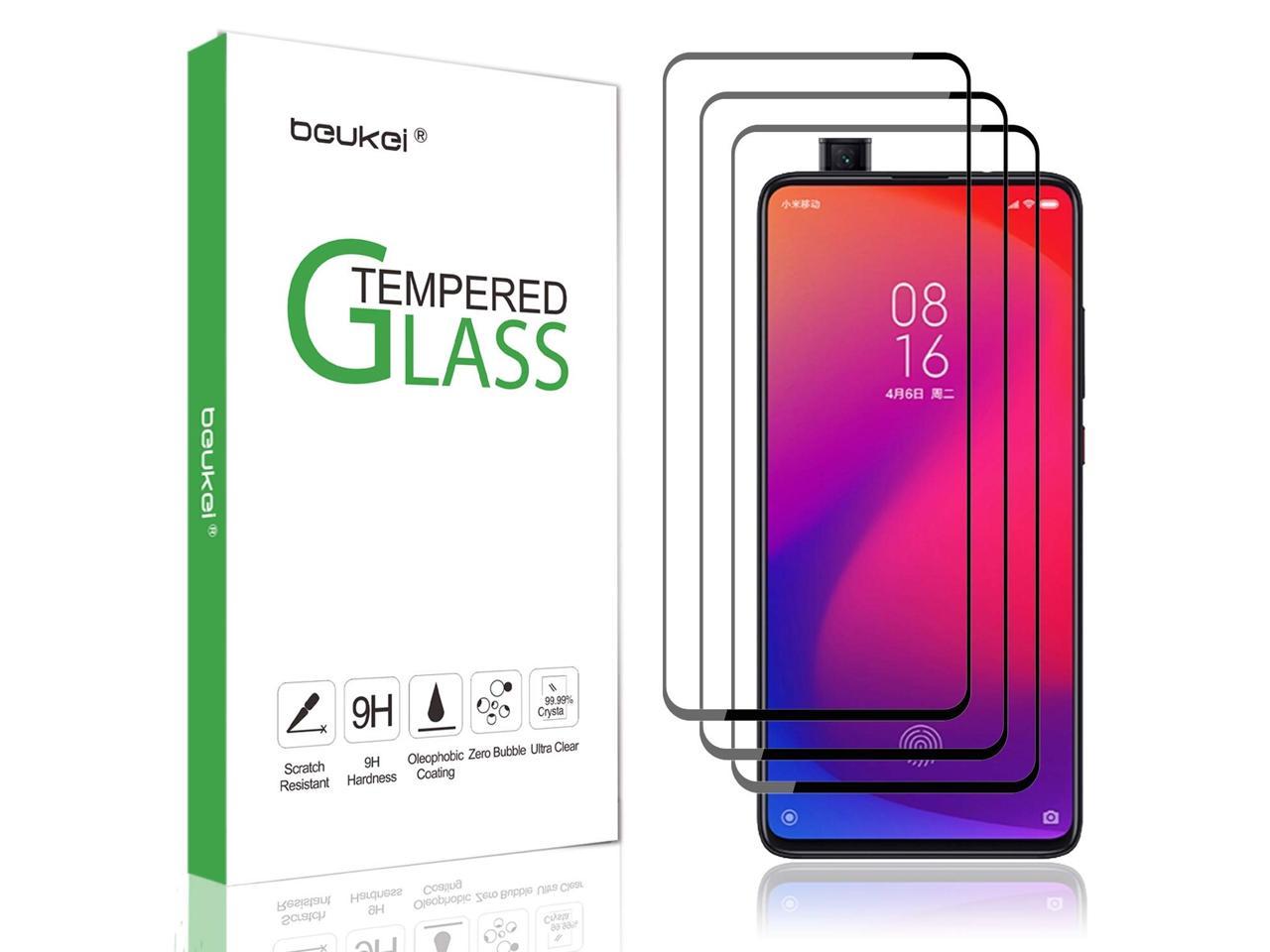 (3-Pack) Beukei for Xiaomi Mi 9T / Xiaomi Mi 9T Pro Screen Protector  Tempered Glass,Glass with 9H Hardness,with Replacement