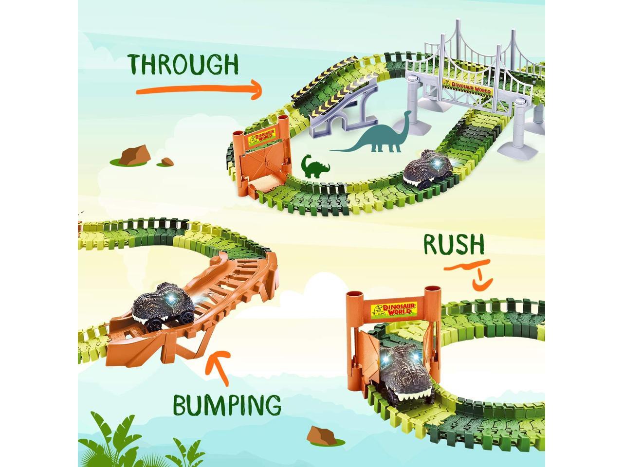KKONES Dinosaur Toys 273 Pcs Create a World of Flexible Road Racing 3 4 5 6 Year for sale online 