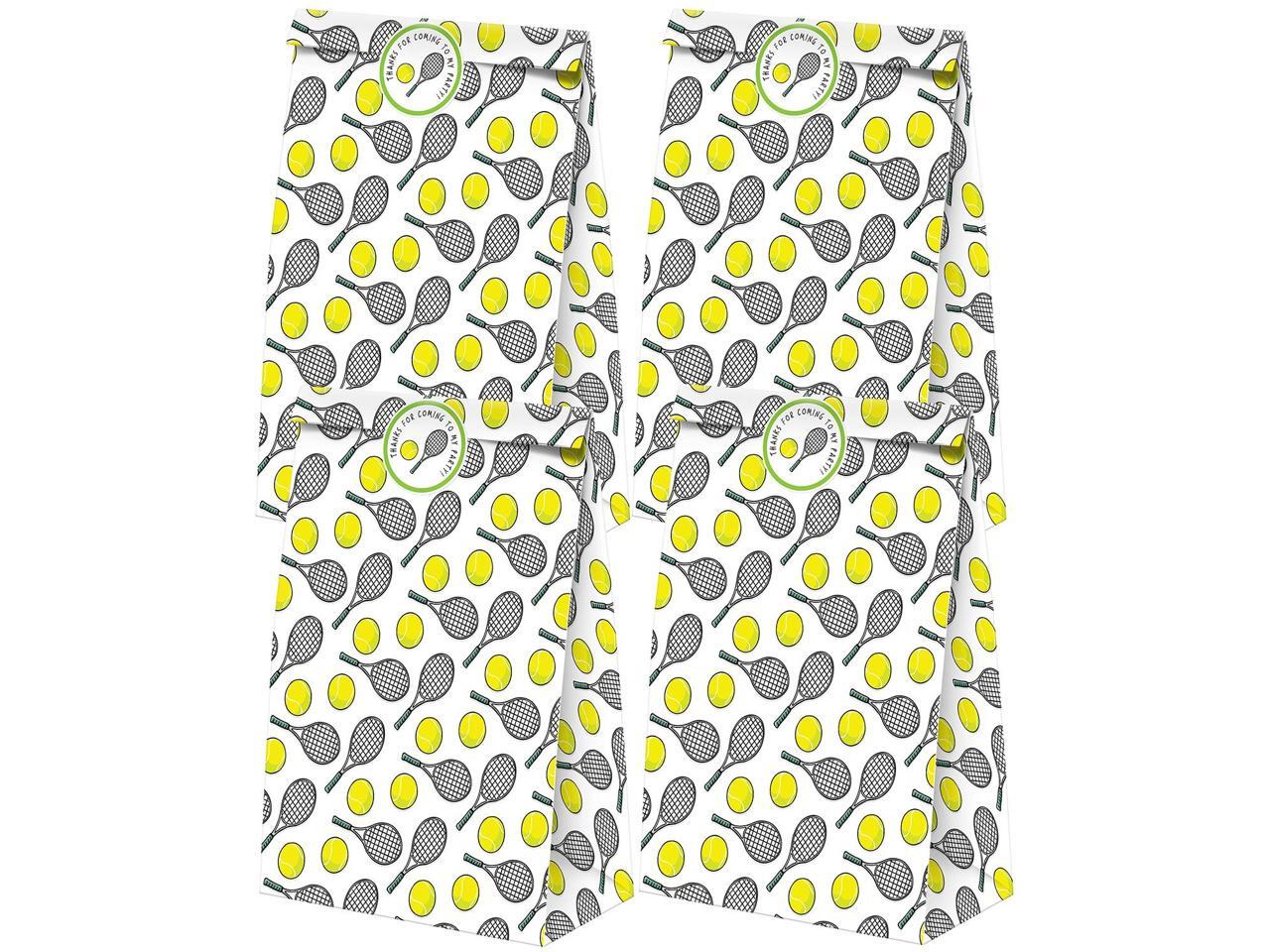 24 Pack Tennis Party Candy Favor Bags with Stickers, Tennis Goodie Gift