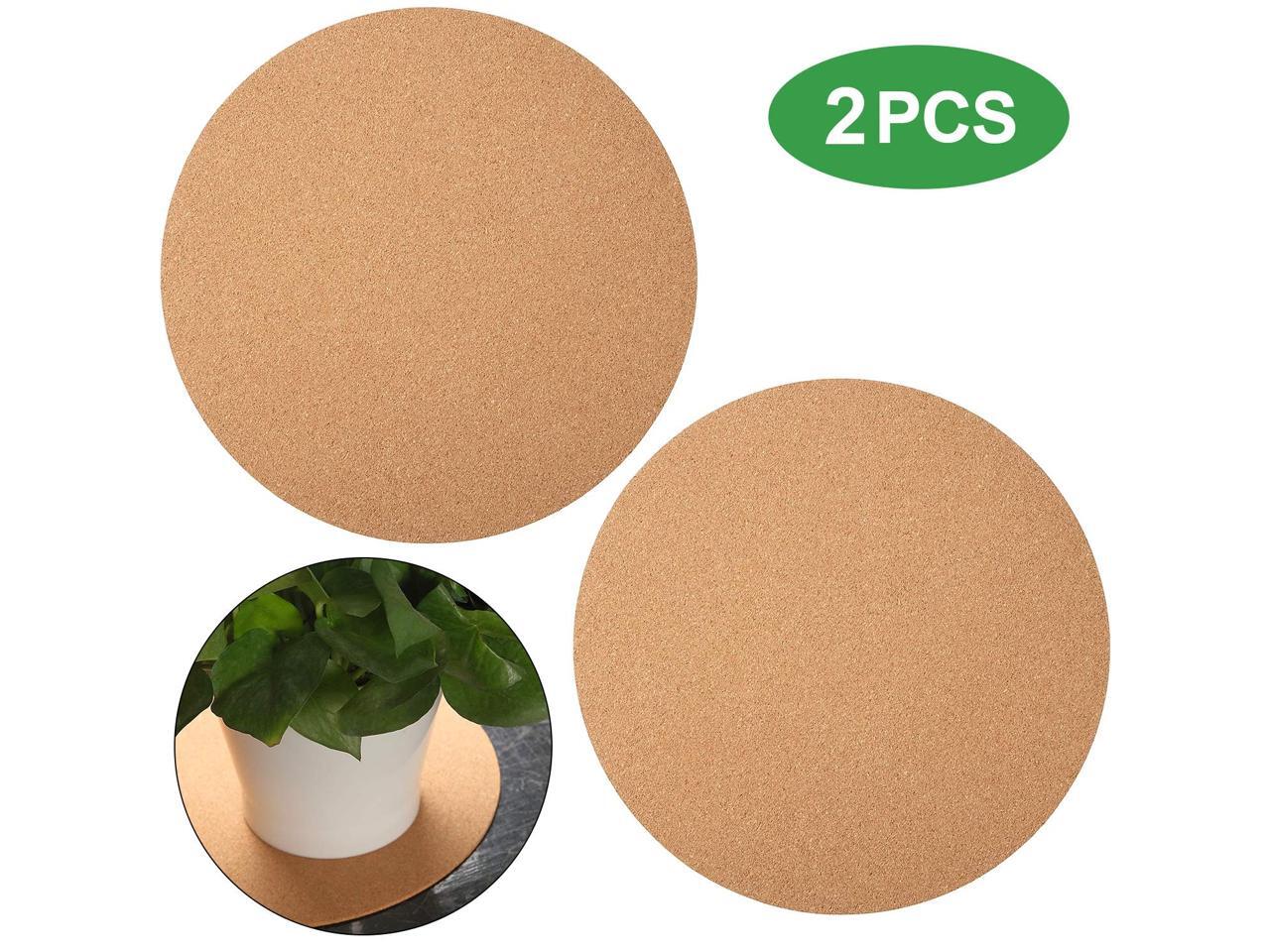 2 Packs 12 Inch Cork Coaster Round Cork Mat Soft Corkboard Mat