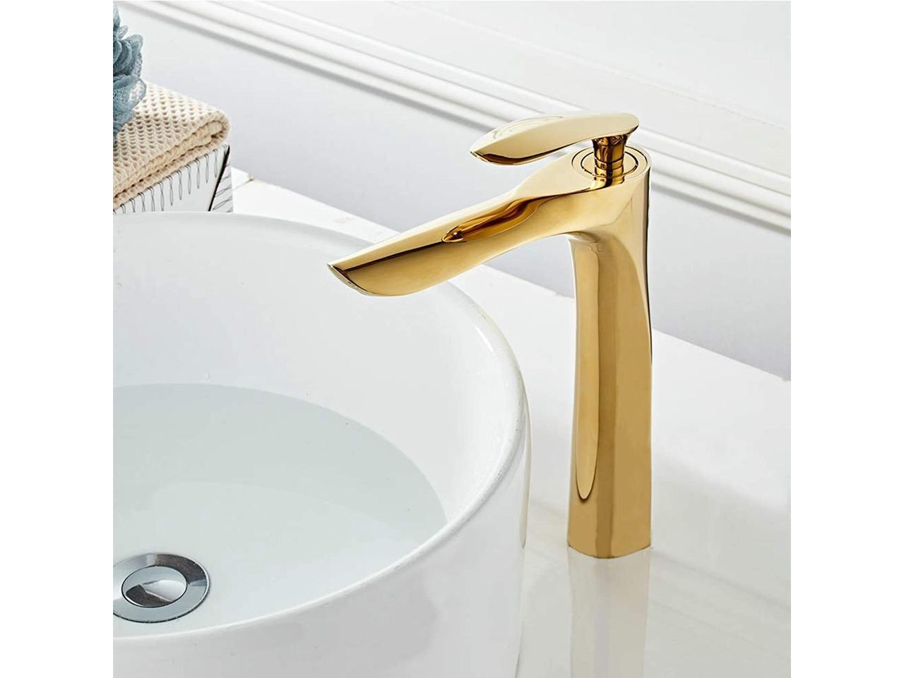 gold bathroom vessel sink faucet