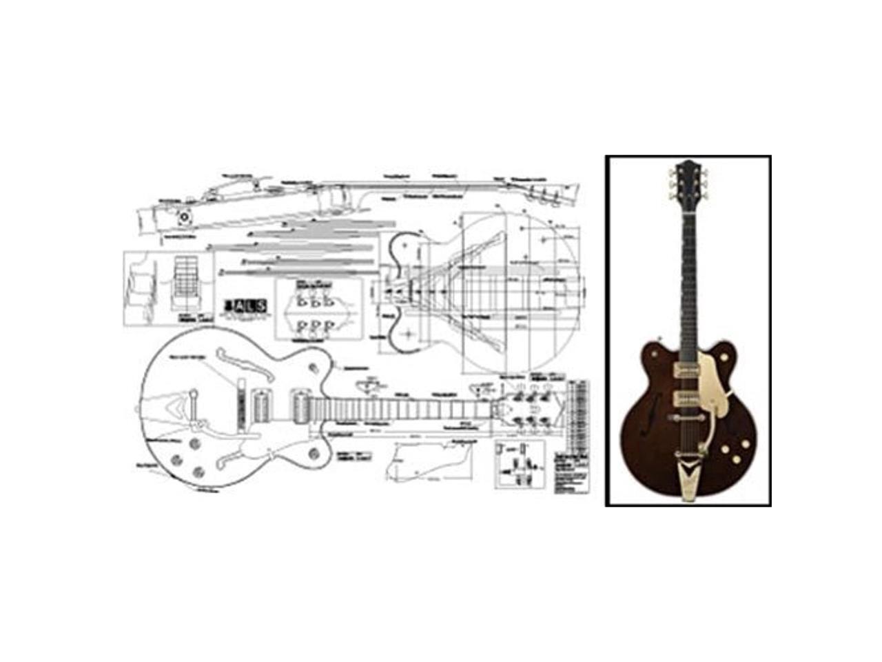 Plan of Gretsch Country Classic Archtop Electric Guitar Full Scale