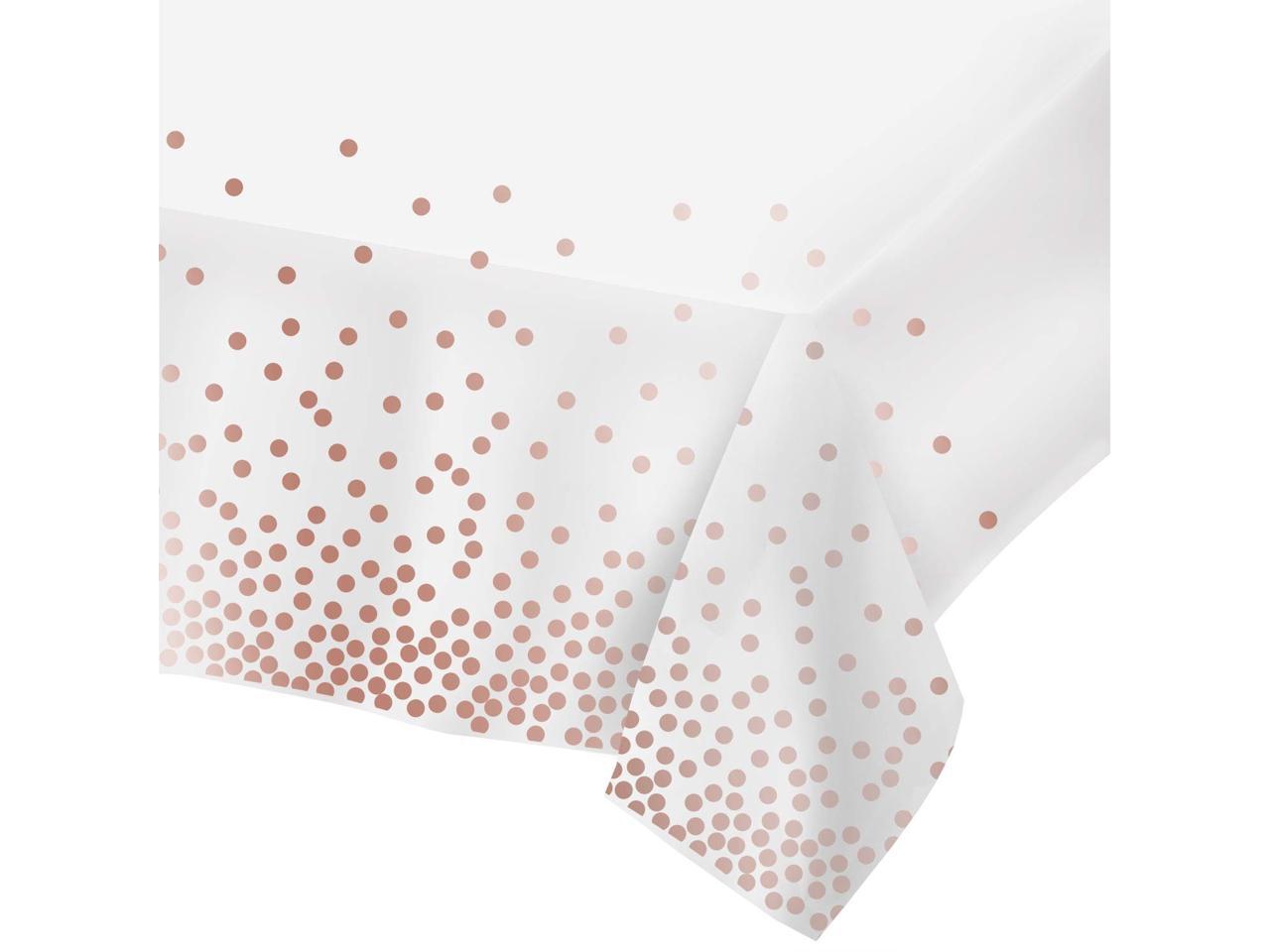 Rose Gold Plastic Tablecloth for Rectangle Tables, 2 Pack Disposable