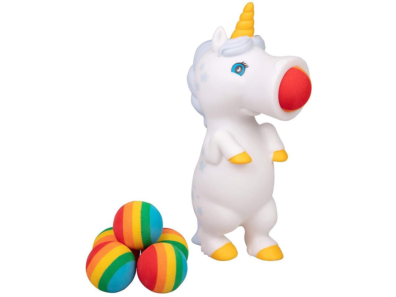 Details about   Hog Wild White Unicorn Popper Toy Shoot Foam Balls Rainbow Balls Stylish Gift 