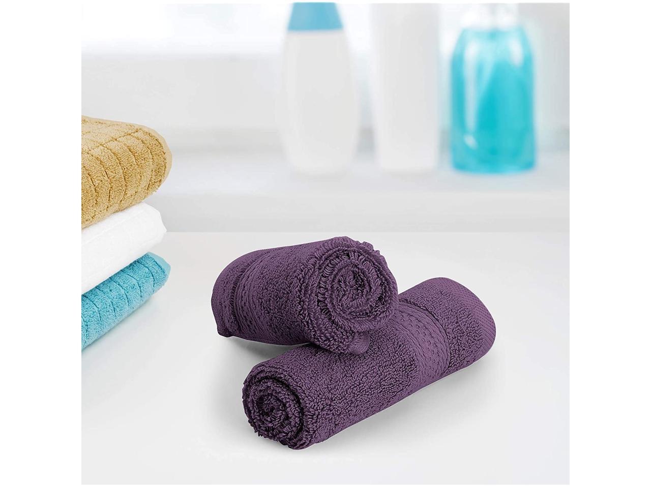 Utopia Towels Luxury Washcloths Set 12 x 12 inches, Plum 700 GSM