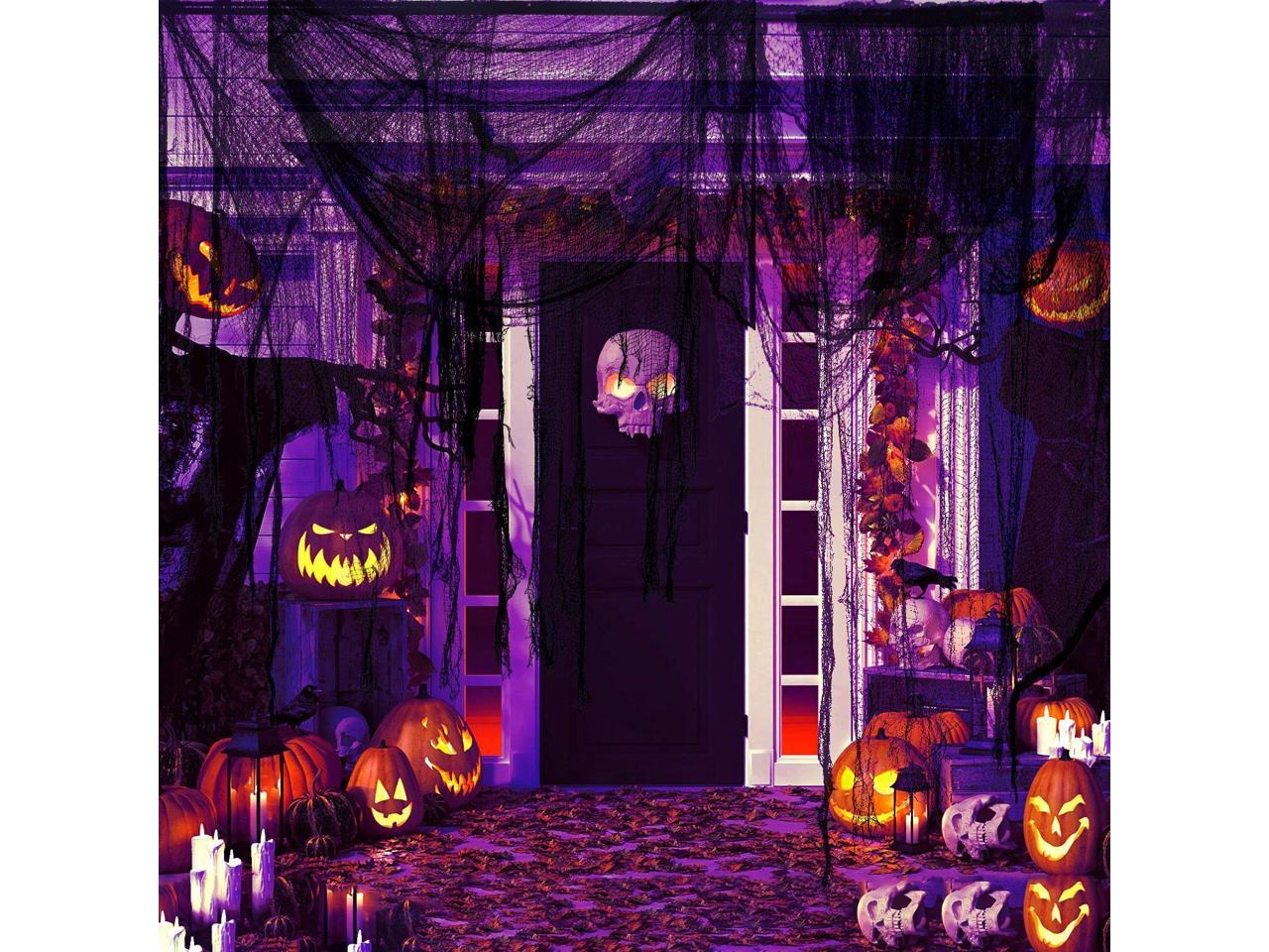 3 Pieces Black Creepy Cloth Scary Gauze Cloth Doorways with 2 Pieces